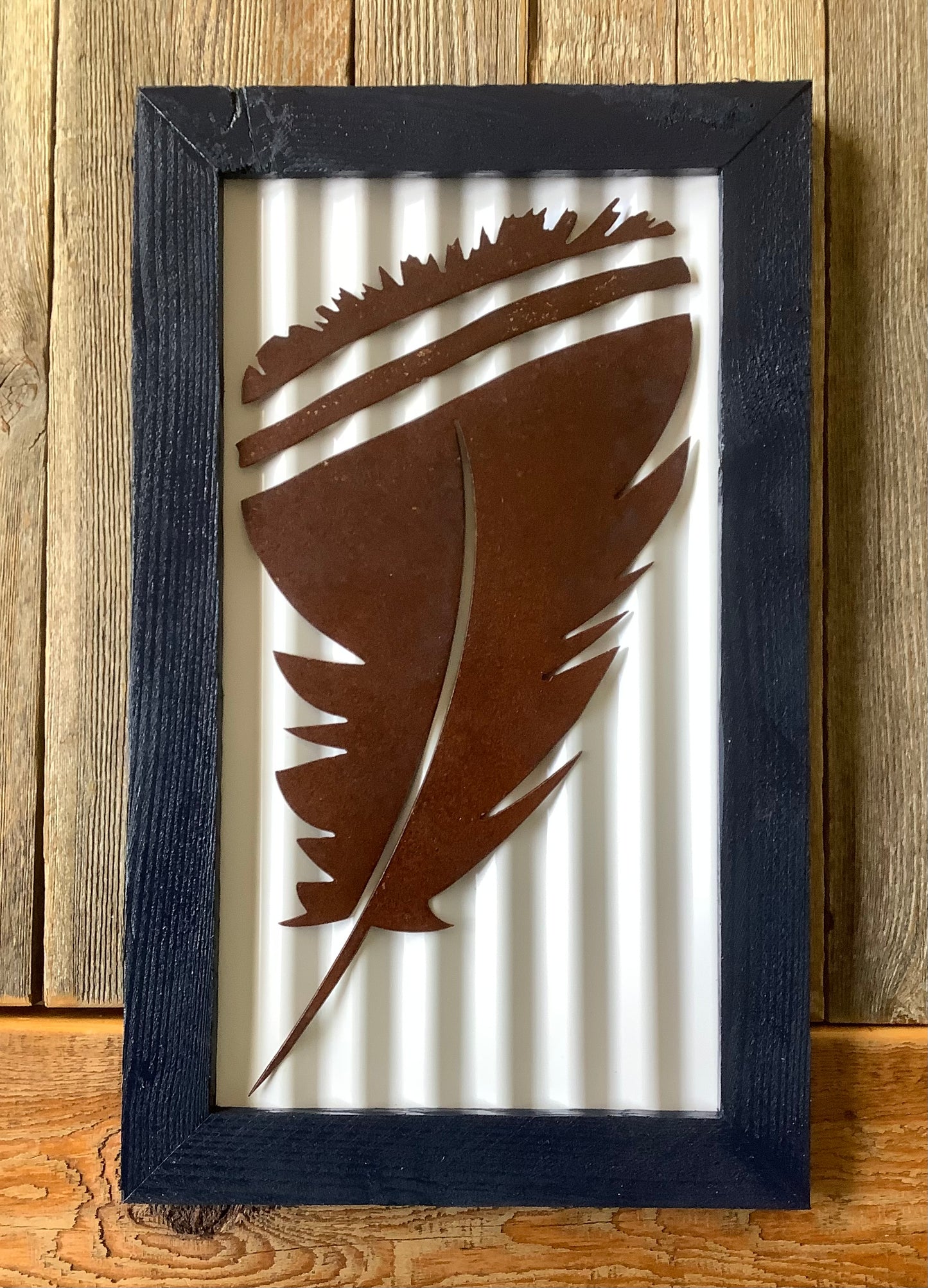 Chukar Feather - White Tin Background
