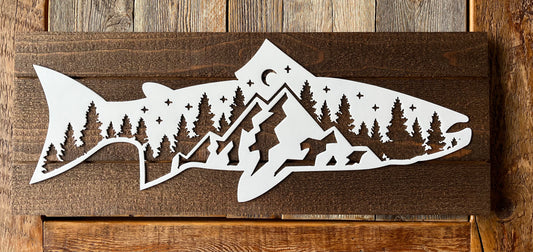 Mountain Trout on Wood